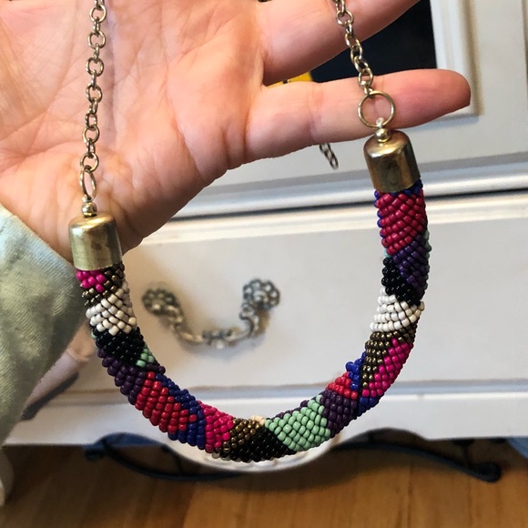 Aztec multicolor beaded band necklace - Picture 2 of 5